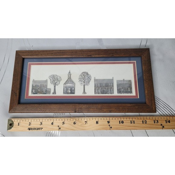 Vintage‎ Reed Pewter 3D Framed Picture City Scape Scene - RARE - Picture 7 of 8